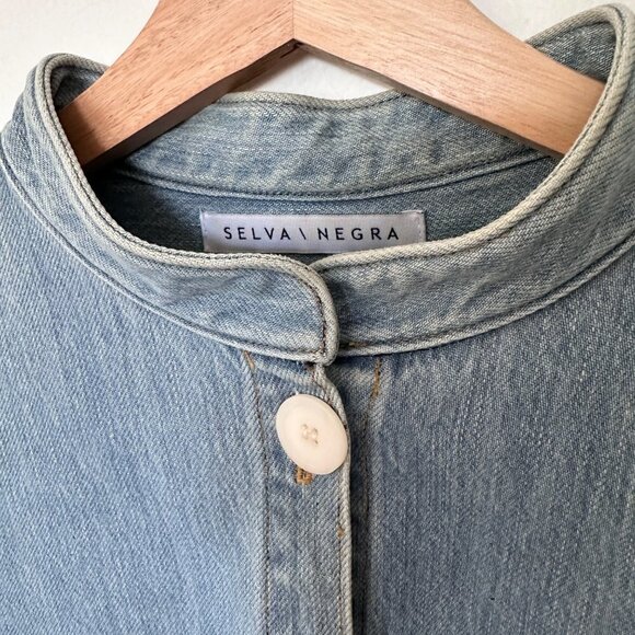 Women's SELVA NEGRA Size S Lucille Jacket, Sea Salt Pockets Ruffle $300 - Picture 5 of 16